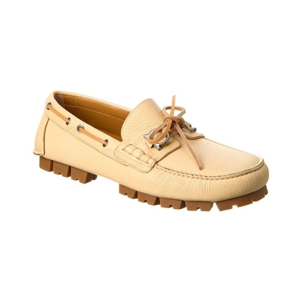 Ferragamo Giosue Leather Moccasin, White
